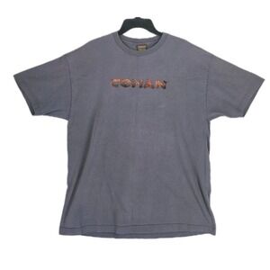 Conan Barbarian Logo T-Shirt Gray Men XL Nietzsche Quote 2-Hit Graphic Vtg USA